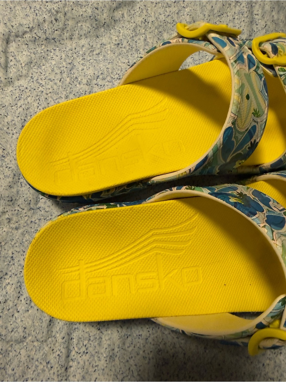 Dansko Women’s Yellow Floral Double-Buckle Slide Sandals - Picture 4 of 8